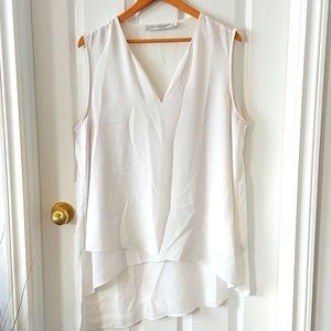 Sleeveless Layered White Top